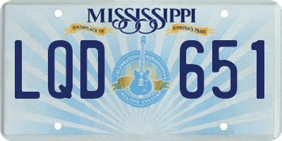 MS license plate LQD651