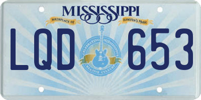 MS license plate LQD653