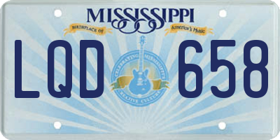 MS license plate LQD658