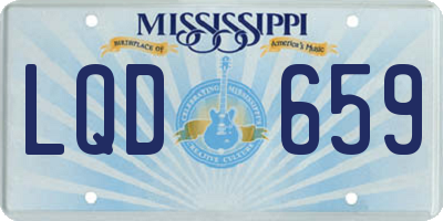 MS license plate LQD659