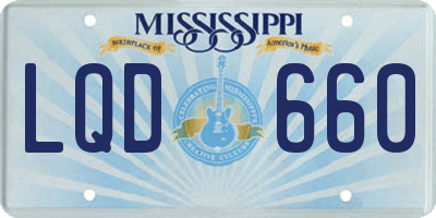 MS license plate LQD660