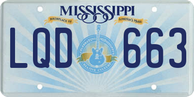 MS license plate LQD663