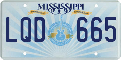 MS license plate LQD665