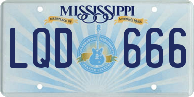 MS license plate LQD666