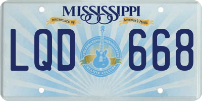 MS license plate LQD668