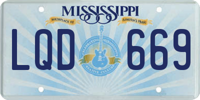 MS license plate LQD669