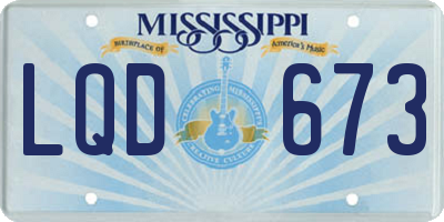 MS license plate LQD673