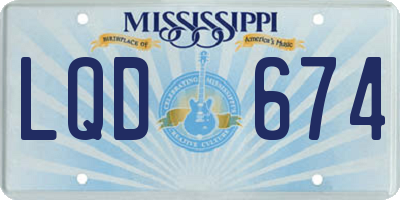 MS license plate LQD674