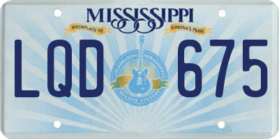 MS license plate LQD675