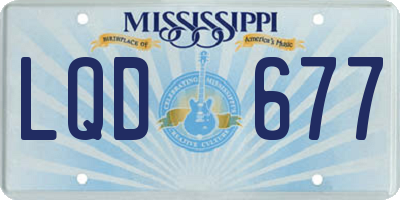 MS license plate LQD677