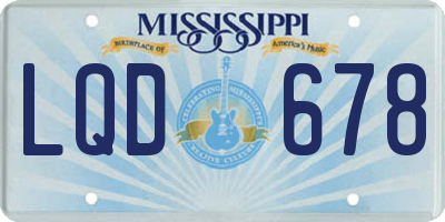 MS license plate LQD678