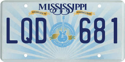 MS license plate LQD681