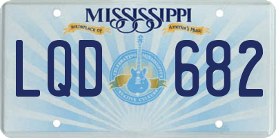 MS license plate LQD682