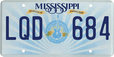 MS license plate LQD684