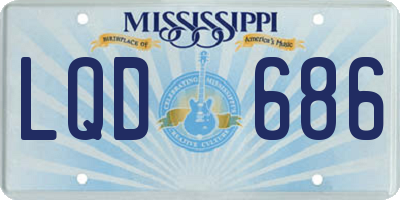 MS license plate LQD686