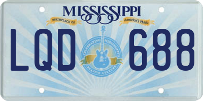 MS license plate LQD688