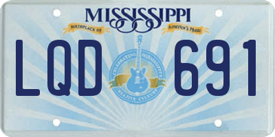 MS license plate LQD691