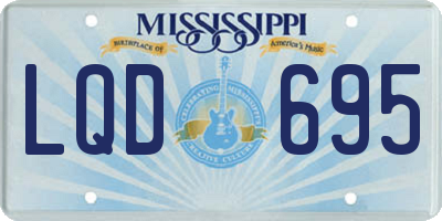 MS license plate LQD695