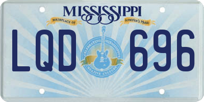 MS license plate LQD696