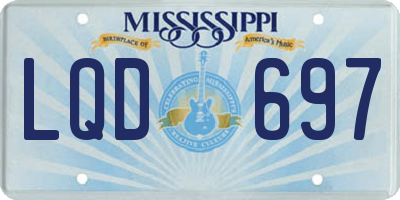 MS license plate LQD697