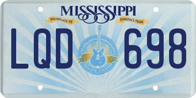 MS license plate LQD698