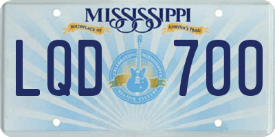 MS license plate LQD700