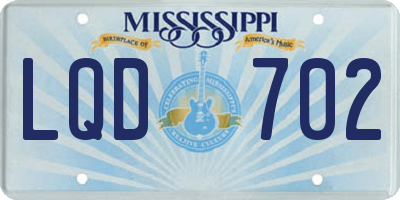 MS license plate LQD702