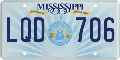 MS license plate LQD706