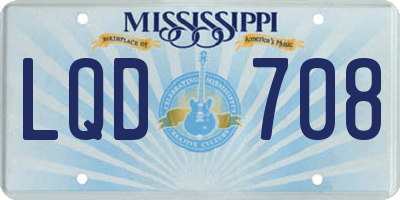 MS license plate LQD708