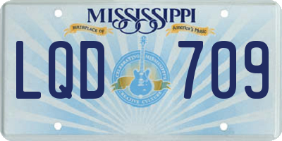 MS license plate LQD709