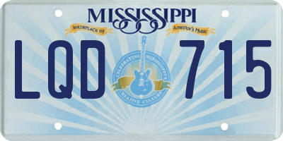 MS license plate LQD715