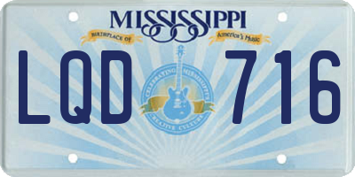 MS license plate LQD716