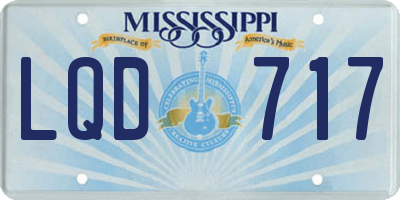 MS license plate LQD717