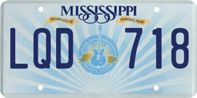 MS license plate LQD718