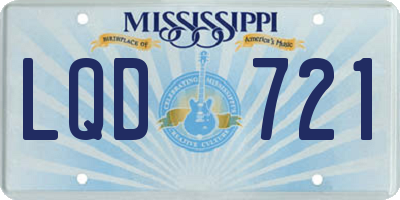 MS license plate LQD721