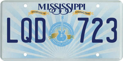 MS license plate LQD723