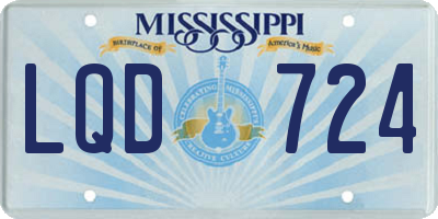 MS license plate LQD724