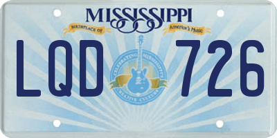 MS license plate LQD726