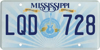 MS license plate LQD728