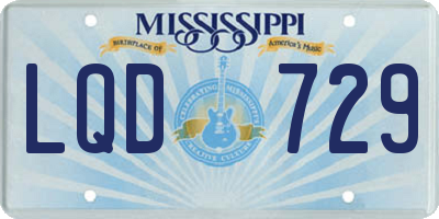 MS license plate LQD729
