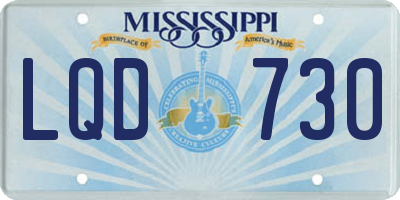 MS license plate LQD730
