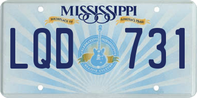 MS license plate LQD731
