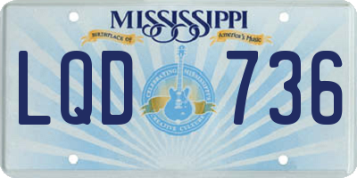 MS license plate LQD736