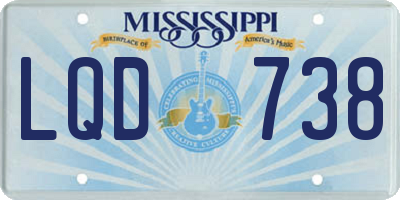 MS license plate LQD738