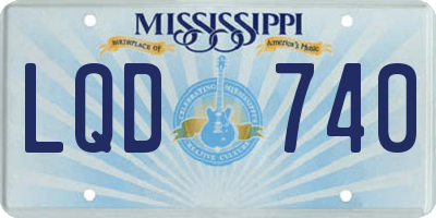 MS license plate LQD740