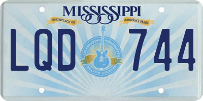 MS license plate LQD744