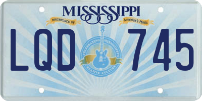 MS license plate LQD745