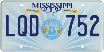 MS license plate LQD752