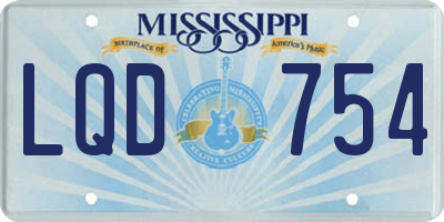 MS license plate LQD754