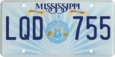 MS license plate LQD755